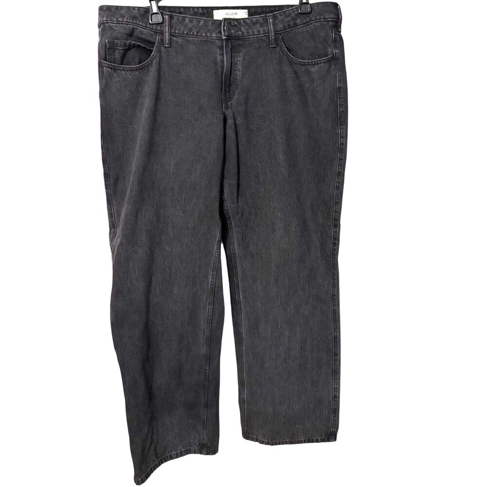 Hollister Low Rise Baggy Jeans Black Wash W33 L30 Mens Denim